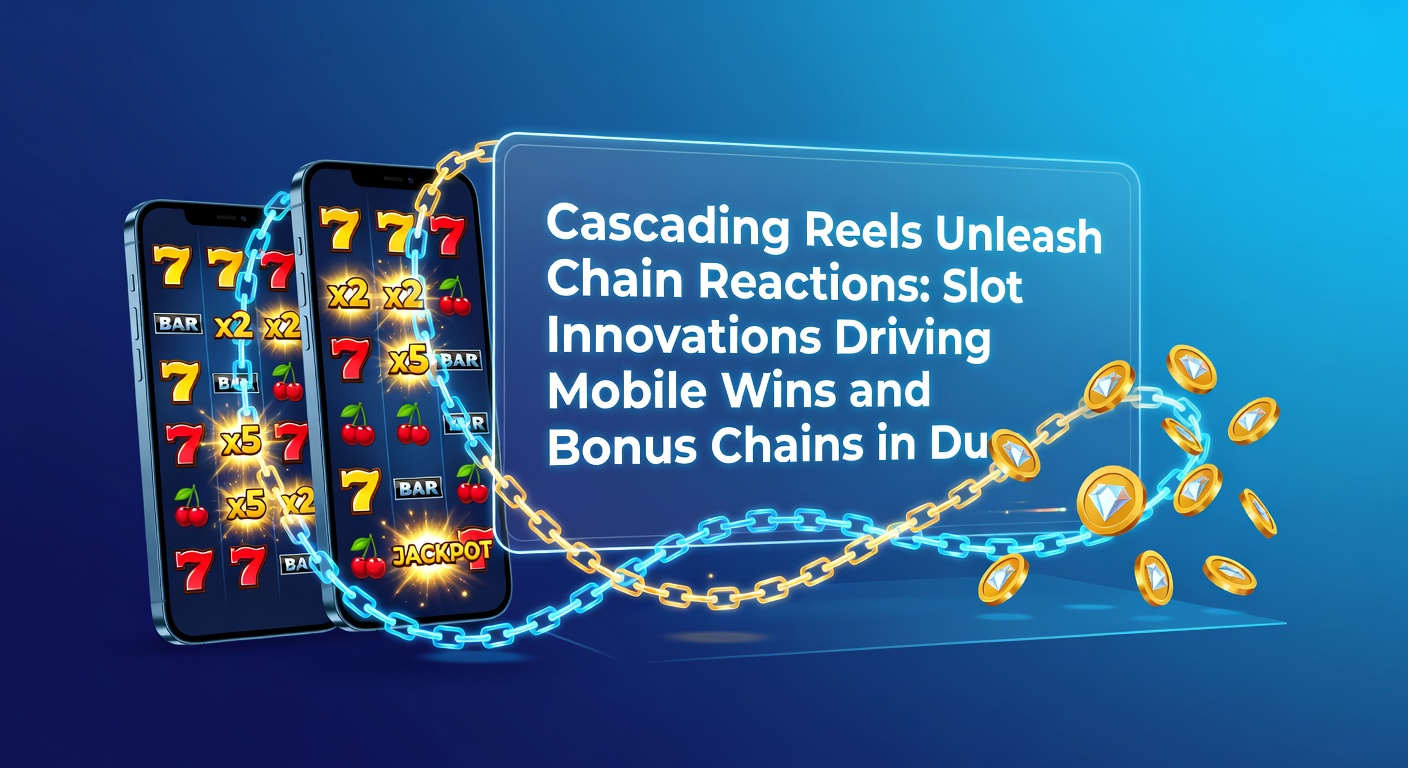 Mobiel scherm met cascading reels bonusketen in een populair slot, vallende symbolen activeren extra wilds en multipliers in een Nederlands online casino