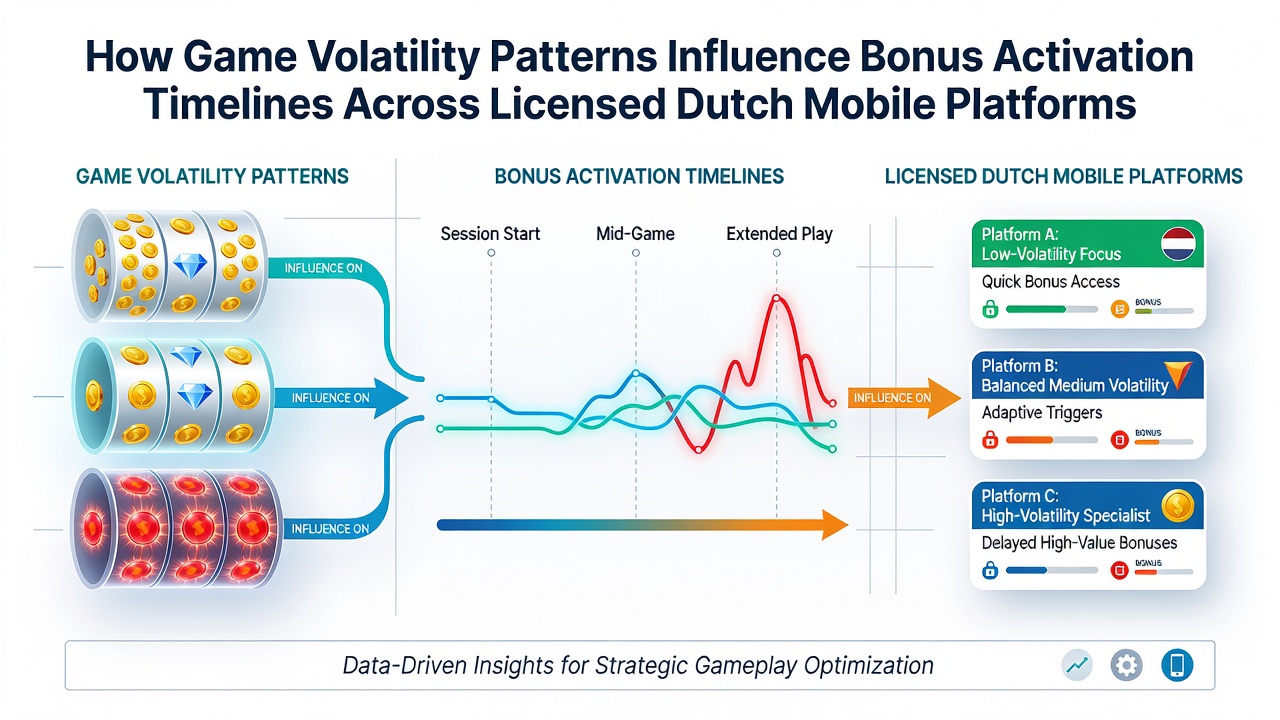 Mobiele app interface die bonusactiveringstijden weergeeft op basis van spelvolatiliteit