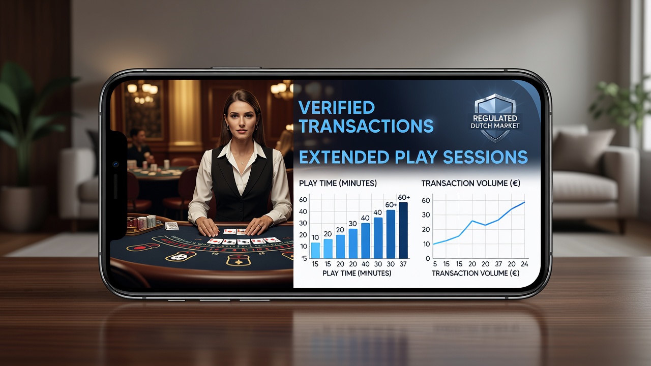 Speler die mobiele live casino game bedient met geverifieerde betaling in real-time