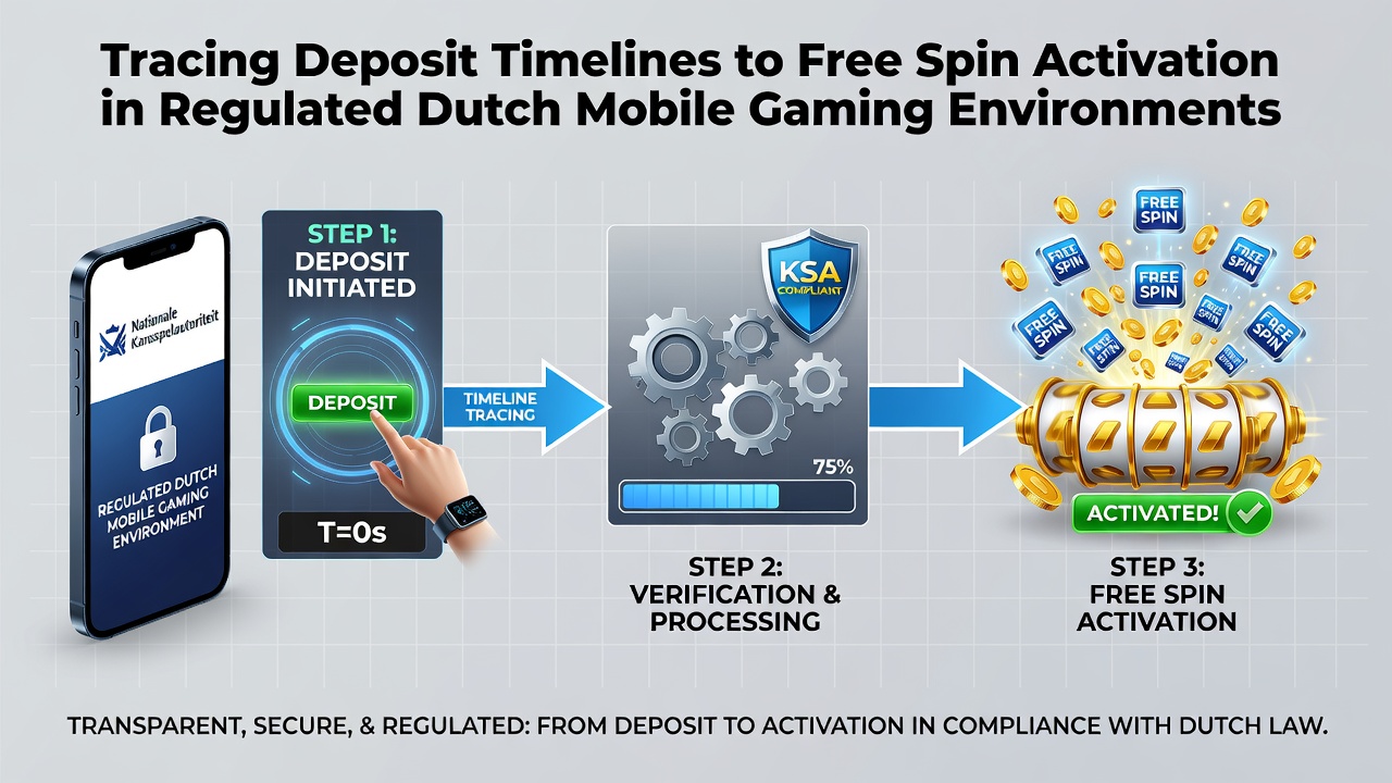 Mobiele interface met stortingsbevestiging en free spin toewijzing