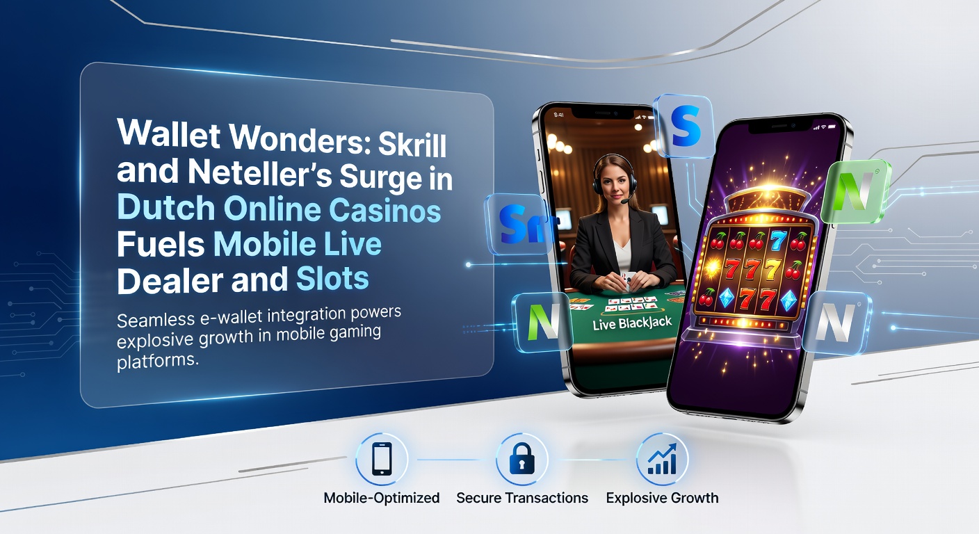 Mobiele interface van een Nederlands online casino met Skrill stortingsknop en live dealer slot overlay, toonend snelle transactie en bonuspop-up